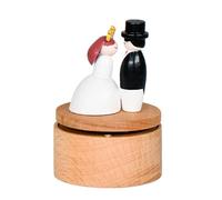 Carillon rotante in miniatura in legno fatto a mano Babbo Natale albero di Natale melodie a tema matrimonio elegante carillon in legno con confezione regalo