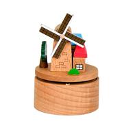 Carillon rotante in miniatura in legno fatto a mano Babbo Natale albero di Natale melodie a tema matrimonio elegante carillon in legno con confezione regalo