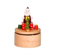 Carillon rotante in miniatura in legno fatto a mano Babbo Natale albero di Natale melodie a tema matrimonio elegante carillon in legno con confezione regalo