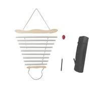 Carillon Vento 9 Toni Legno Campanello a vento a 9 note | Accordato con strumento musicale a mazza con compatto orizzontale for meditatori, meditazione(Silver)
