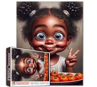 Carina Bambina Puzzle 1000 Pezzi per Adulti Ragazza Cattiva e Zucca Puzzle Sfidante Famiglia Attività Gioco Intellettuale Decompressione Divertimento Famiglia Gioco Rilassamento Intrattenimento