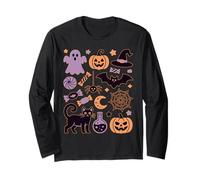 Carina inquietante Halloween Ghost Bat Pumpkin Cat Coquette Maglia a Manica
