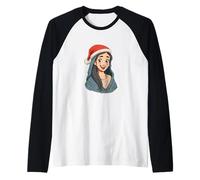Carina Maria di Nazareth con Cappello di Natale per Costume Festivo Maglia con Maniche Raglan