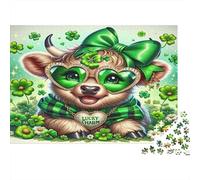 Carina mucca St Patricks Puzzle Da 1000 Pezzi Per Appassionati, Cartone Riciclato Resistente, Arredamento Interno, Regalo Per Amici, Puzzle Indoor Di Vacanza 38x26cm/1000pcs