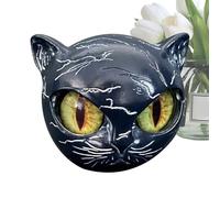 Carina Statua Del Gattoes Che Guarisce, Scultura Di Pietra Del Gatto Nero, Statua Della Testa Gatto, Decorazione Casa Souvenir Regalo Per Feste Regali Casa Negozi