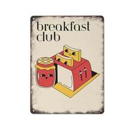 Carina targa retrò con toast e marmellata, decorazione per camera da letto, colazione, cucina, cibo francese, semplice targa in metallo, poster, decorazione da parete, cultura vintage, in alluminio,