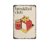 Carina targa retrò con toast e marmellata, decorazione per camera da letto, colazione, cucina, cibo francese, semplice targa in metallo, poster, cultura vintage, decorazione da parete, in alluminio,