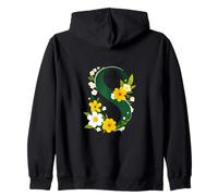 Carina Tshirt Lettera S. LA Lettera S con Fiori E Foglie Felpa con Cappuccio