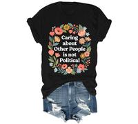 Caring About Other People is Not Political Camicia Retro Floreale Fiori di campo Gentilezza Camicia Unisex, Nero , L