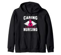 Caring Is The Essence of Nursing Nurse Funny Nurses Felpa con Cappuccio