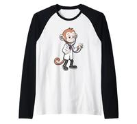 Caring Monkey Doctor Stetoscopio Healthcare Maglia con Maniche Raglan