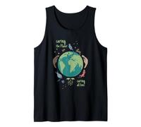Caring The Planet Caring all Lives Green Planet Earth Day Canotta