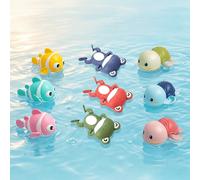 Carini giocattoli da bagno a molla, giocattoli d'acqua a molla a forma di tartaruga, rana e pesce pagliaccio, adatti per piscina, vasca da bagno e spiaggia, giocattoli da bagno sensoriali per bambini