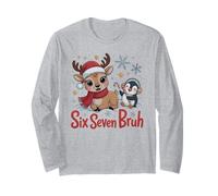 Carino 67 Bruh Santa Renna Meme Six Seven Brain Rot 6 7 Maglia a Manica