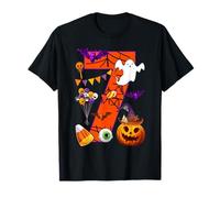 Carino 7 Anni 7 ° Compleanno Fantasma Felice Giorno di Halloween Bambini Maglietta