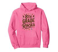 Carino 8 ° Grado Rocks First Day Music Teacher Team Hello Sign Felpa con Cappuccio