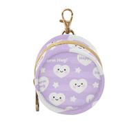 Carino a forma di cuore Star Happy Lavender White Baby Boy ciuccio caso con cerniera e clip contanti portamonete, contenitore per oggetti per bambini