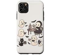 Carino accogliente Halloween gotico fantasma Tea Party pipistrelli gatto crema Custodia per iPhone 11 Pro Max