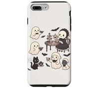 Carino accogliente Halloween gotico fantasma Tea Party pipistrelli gatto crema Custodia per iPhone 7 Plus/8 Plus