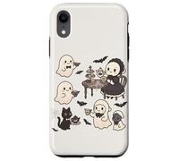 Carino accogliente Halloween gotico fantasma Tea Party pipistrelli gatto crema Custodia per iPhone XR