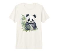 Carino Acquerello Floreale Panda Cartoon Graphic Design Maglietta Premium