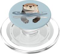 Carino Acquerello Lontra Mare Nuoto Animale Grafica Artistica PopSockets PopGrip per MagSafe