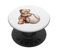 Carino Acquerello Teddy Bear Abbracciare Baseball PopSockets PopGrip Adesivo