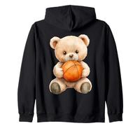 Carino Acquerello Teddy Bear Giocatore di Basket Felpa con Cappuccio