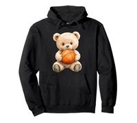 Carino Acquerello Teddy Bear Giocatore di Basket Felpa con Cappuccio