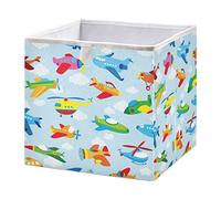 Carino aeroplani cestino portaoggetti giocattoli scatola di stoffa mensola cesto vivaio camera da letto per bambini decorazione della casa 40 x 27 x 4,3 cm