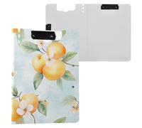 Carino albicocca frutta argento pieghevole portablocco doppia clip portapenne clip board con copertina rigida Appunti Folio Raccoglitore Casa Viaggio Carte Storage Container