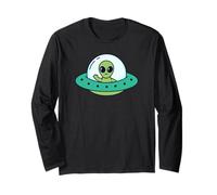 Carino Alien UFO Spazio Avventura Grafica Maglia a Manica