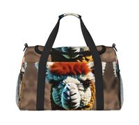 Carino Alpaca Llama Stampa Weekender Pernottamento Carry On Bag Duffel Bag per Viaggio Donne Uomini Palestra Bagagli Carry on, Nero , Taglia unica