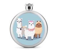 Carino Alpacas Whisky Fiaschetta, piccola fiaschetta portatile da viaggio per liquori, in acciaio inox, a prova di perdite, per feste di nozze, testimone dello sposo, regalo per damigella d'onore