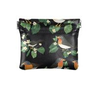 Carino americano Robin Birds nero da donna piccola borsa in pelle borsa fantasia tasca borsa trucco per donna ragazza