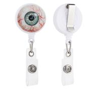 Carino amichevole acquerello galleggiante bulbo oculare retrattile porta badge bobina clip porta carta d'identità per dottore, infermiera, studente, impiegato