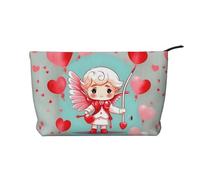 Carino Amorevole Ragazzo Chiusura Cerniera Velluto a Coste Trucco Borsa Multifunzionale Organizer 22x7x17cm per Viaggi Campeggio Vacanza Fitness, Nero , Taglia unica