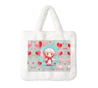 Carino amorevole ragazzo peluche borsa: borsa a tracolla da donna soffice - borsa a tracolla autunno/inverno, portamonete