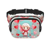 Carino amorevole ragazzo stampato alla moda marsupio unisex messenger bag, borsa da viaggio alla moda, nero, taglia unica