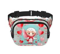 Carino amorevole ragazzo stampato moda Crossbody Bag, escursionismo Marsupio, doppio strato quadrato viaggio e fitness borsa a tracolla