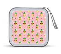 Carino ananas cuore occhiali da sole divertente CD Case Holder Organizer 40 Capacità DVD Collection Storage Bag Portafoglio per Auto Casa Viaggio