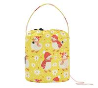 Carino Anatra Cartone Animato Illustrazione Filato Tote con Fori Uncinetto Fornitura Borsa per Knitting Tool caja de almacenamiento para hilos