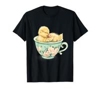 Carino anatra Sleeping Cup Duck Lover sonnecchiare animale sonnolento Maglietta