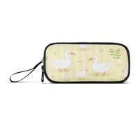 Carino anatroccolo anatroccolo prateria striscia gialla nylon materiale scolastico matita borsa ad alta capacità astuccio organizzatore cancelleria per scuola media bambini