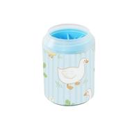 Carino anatroccolo anatroccolo prato striscia blu portatile cane piede rondella morbida setole in silicone kit di pulizia per cani gatti