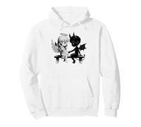 Carino Angelo e Diavolo Innamorato Anime Fantasy Duo Felpa con Cappuccio