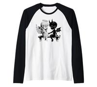 Carino Angelo e Diavolo Innamorato Anime Fantasy Duo Maglia con Maniche Raglan