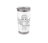 Carino Angelo Ragazzo Con Cupido Freccia Coquette Style Romance Bicchiere termico in acciaio inox doppia parete