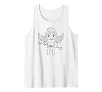 Carino Angelo Ragazzo con Cupido Freccia Coquette Style Romance Canotta