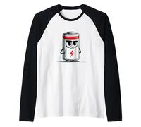 Carino Angry Battery Costume per Gli Amanti del Potere e dell'energia Maglia con Maniche Raglan